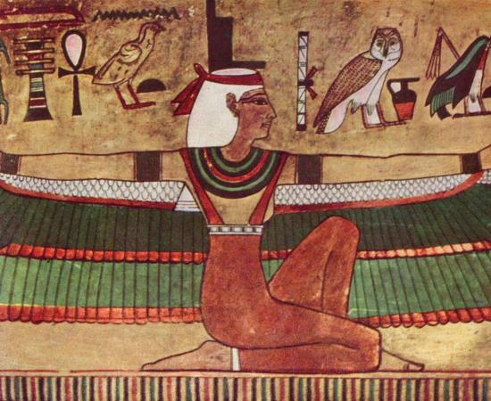 Isis wall painting in the tomb of Seti I (KV17), 14th century painting by Ägyptischer Maler. 