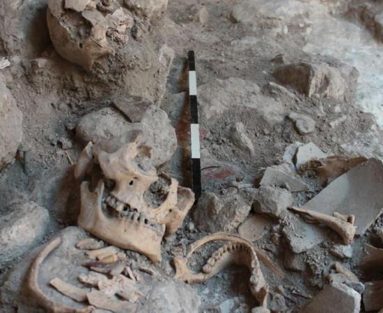 After the bodies had been dismembered, the body parts were placed at the bottom of an artificial water reservoir and covered with large stone blocks. Source: © Nicolaus Seefeld.