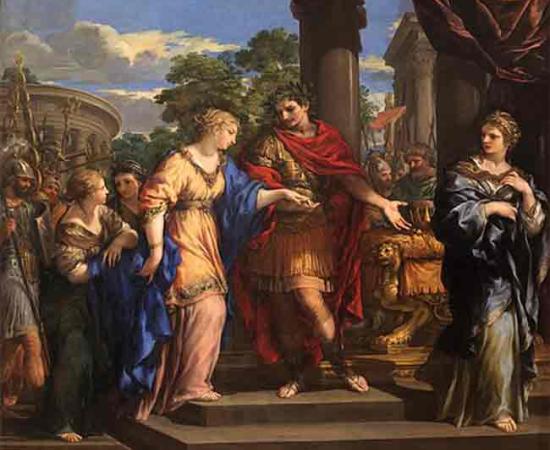 Caesar giving Cleopatra the Throne of Egypt. Source: Public Domain