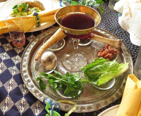 Kosher food served at a Jewish meal. 