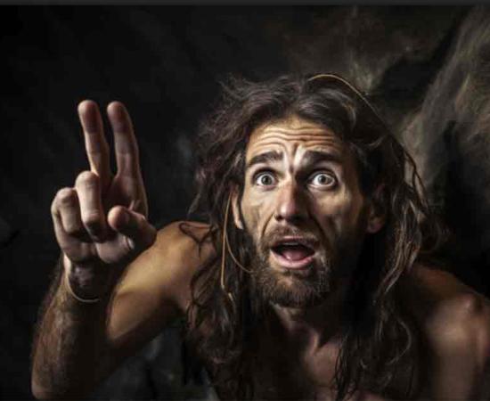 AI image of ancient humans communicating with primitive language and gestures. Source: fotogurmespb/Adobe Stock