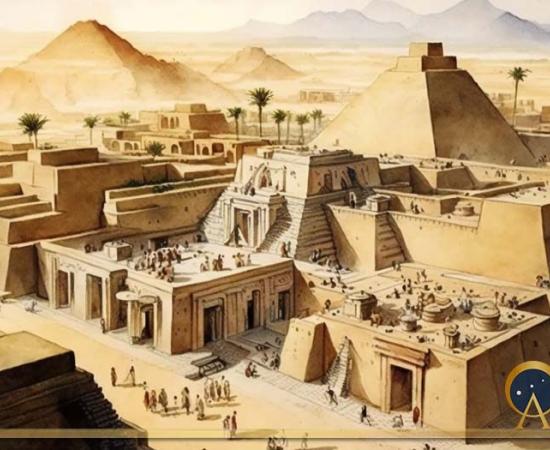 Sumerian City with ziggurat Water colour. (AlexaSokol83/ Adobe Stock)