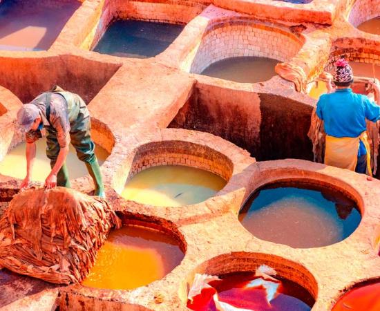 Leather tannery in Morocco. Source: gatsi / Adobe Stock