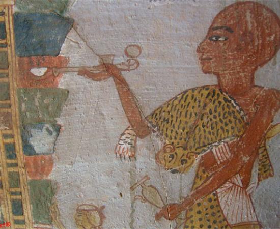 Priester in deTombe van Roy TT255, Dra Abu el Naga, Luxor West-Bank