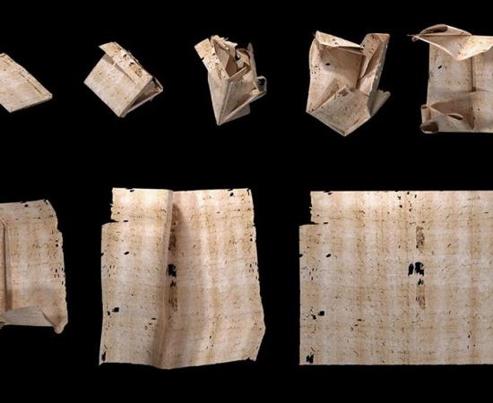Researchers generated a virtual sequence to unfold a sealed letter protected via letterlocking. Source: Unlocking History Research Group / CC BY 4.0