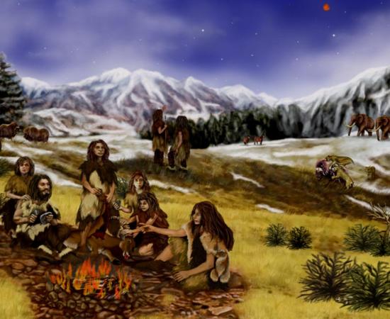 An artist’s impression of life in the Stone Age 