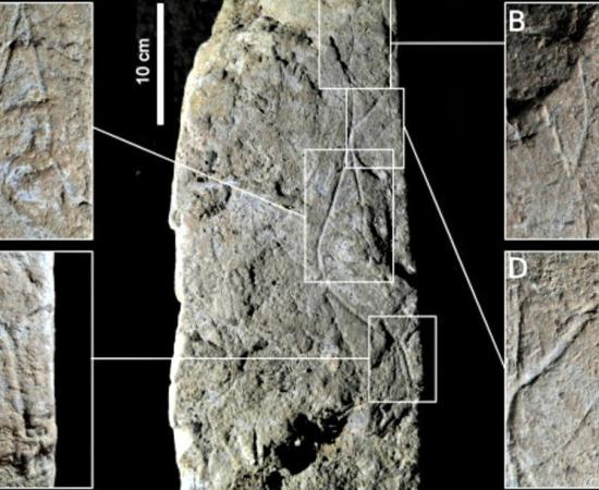 Details of the limestone block on which the image of the Lady of Arlanpe is engraved. Figure 5 of the study published in the journal Oxford Journal of Archaeology.