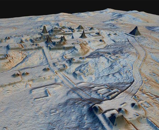 LiDAR image revealing Maya structures beneath the jungle canopy in Guatemala 