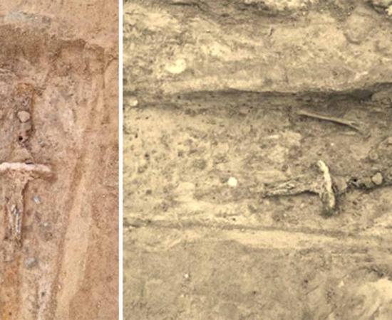 Burial of tall medieval man with longsword in Sweden.          Source: Kulturmiljö Halland