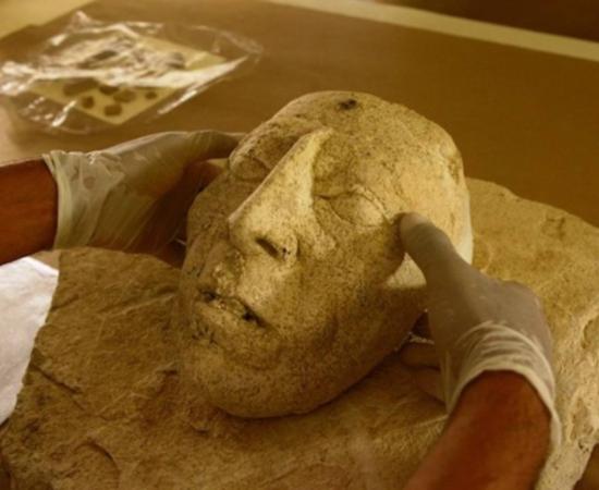 Newly unearthed mask of Pakal