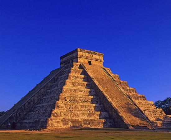 The pyramid of El Castillo, Temple of Kukulkan in Chichen Itza, Mexico.