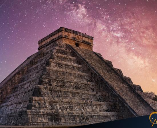 Chitchenitza with the Milky Way captured behind it.