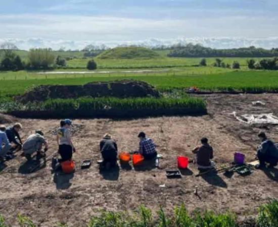 Archaeologists and first year archaeology students excavating the Medieval hall at Skipsea Castle. Source: University of York