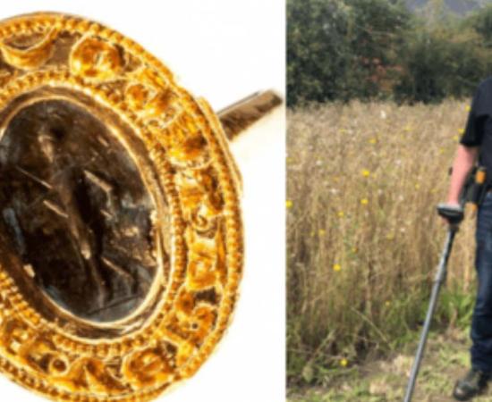 Left: The Medieval ring. Right: Tom Clark Credit: Hansons Auctioneers