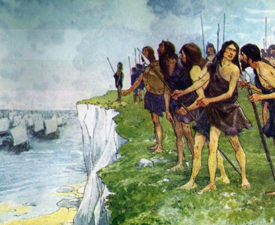 The Roman conquerors are waited for by the men of Albion.