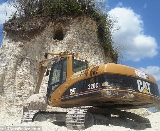Ancient Maya Pyramid destroyed