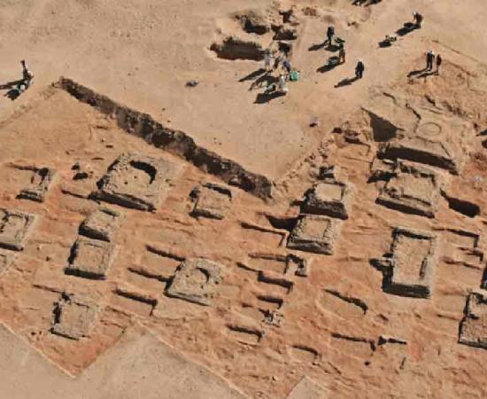 Archaeologists on site after excavations revealed several miniature pyramids in Sedeinga in Sudan. Source: Vincent Francigny / SEDAU