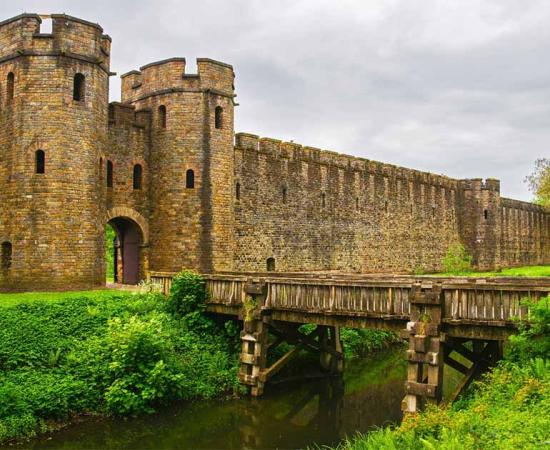 Surrounding moat at the entrance of Cardiff Castle in Cardiff in Wales. Source: Roman Babakin/AdobeStock