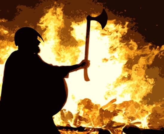 Photo from a modern-day Viking fire festival 