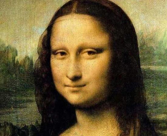 Detail of Leonardo da Vinci’s famous painting, The Mona Lisa. It now hangs in the Louvre in Paris.