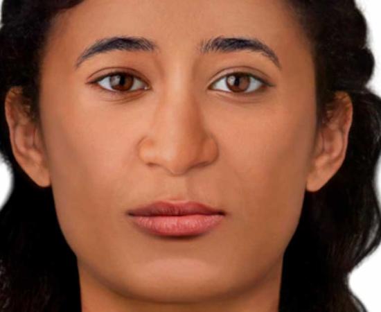 The Mysterious Lady of Thebes, as reconstructed in 2D by Hew Morrison. Source: Hew Morrison / Warsaw Mummy Project