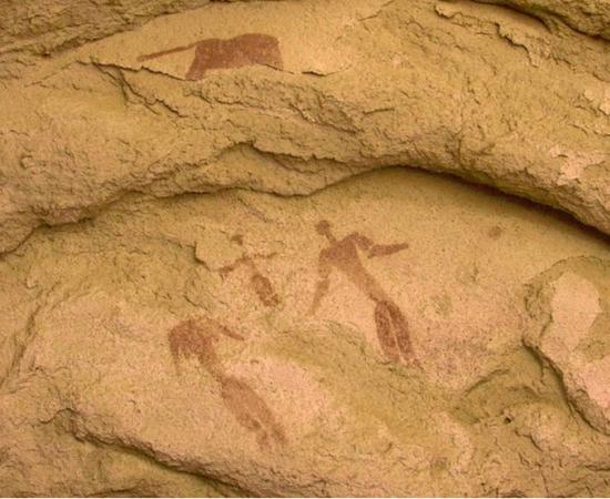 The 5,000-year-old rock painting in this photo, may depict a Nativity-type scene like the 2,000-year-old scenes of Jesus’ birth. Dr. Morelli came across the cave painting in Egypt in 2005 but went public with it in 2016. Source: Marco Morelli, via Seeker.com