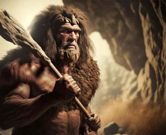 Neanderthal warrior AI generated. 	Source:  dasom/Adobe Stock