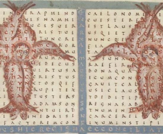 Rabanus’ pattern poem a square text on angels. (Goodbichon / Public Domain)