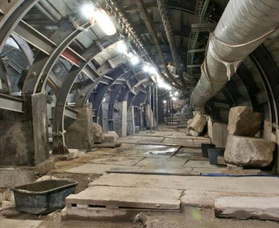 A section of the Pilgrim’s Path dating to the Second Temple period.    Source: SHAI HALEVY/Israel Antiquities Authority