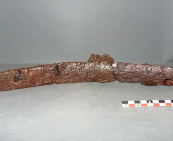 The saber found in the monastery of Agios Nikolas may have belonged to Turkish pirates. Credit: E. Maniotis & T. Dogas