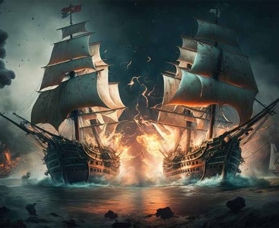 Pirate sea battles. Source: Canvas Curator / Adobe Stock.