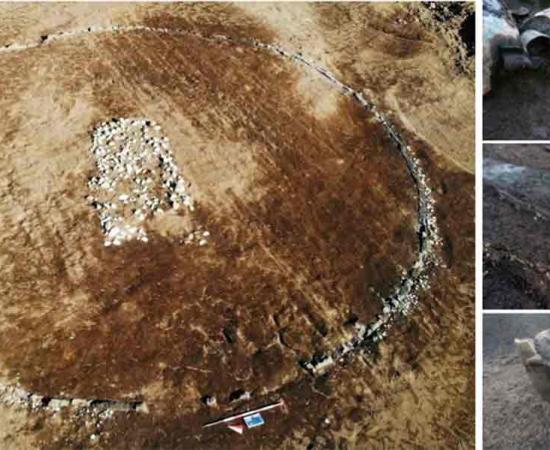 Left; One of the mound burials, Right; A selection of grave goods from the necropolis.	Source: Superintendency of Archaeology, Fine Arts and Landscape