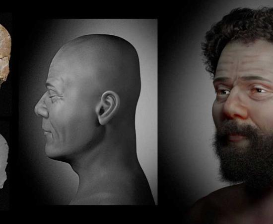 The plastered Jericho skull, with stages of reconstruction and the final 3D image. Source: Cicero Moraes et al. /CC BY 4.0 /Ortogonline