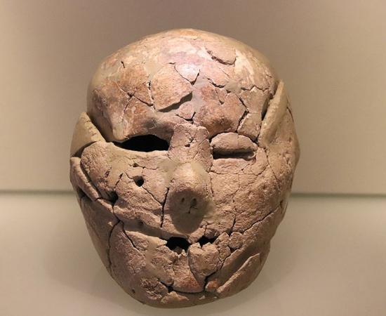 Plastered skull, c. 9000 BC, found at Kfar HaHoresh in northern Israel and now at the Israel Museum in Jerusalem. Source: Gary Todd / CC0