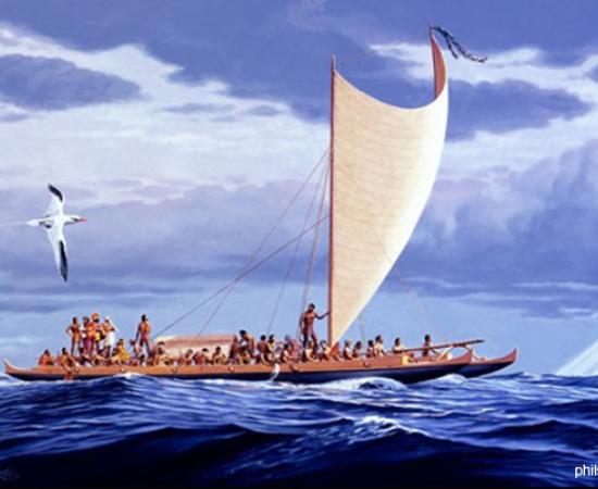 An illustration of ancient Polynesians