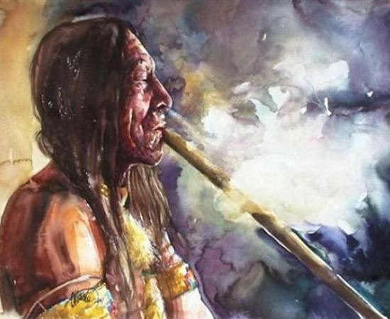 Prehistoric people using hallucinogens in ritual