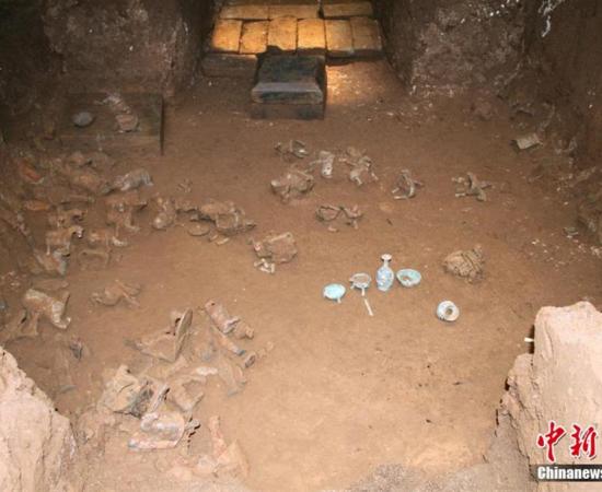 The inside of the princess’s large tomb, which contained 166 funerary items 