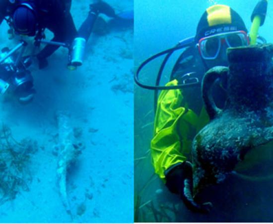 Punic Vessels at shipwreck in Spain