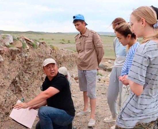 Archaeologists with 4,000-year-old pyramid remains in uncovered in Kazakhstan. Source: L. N. Gumilyov / Eurasian National University
