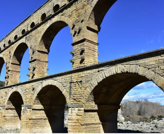 The Pont du Gard Roman aqueduct in southern France.