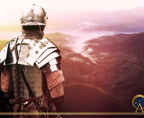 Singular Roman soldier gazing over the glens ( serpeblu / Adobe Stock)