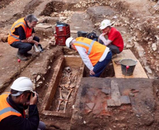 The discovery of the sarcophagus was made during redevelopment work. Source: Département du Lot / Facebook.
