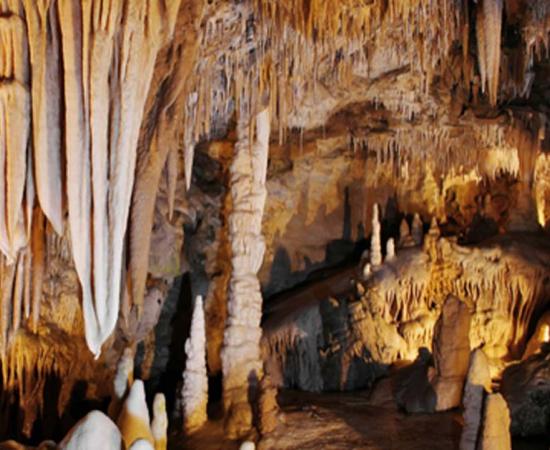 Cave stalactites and stalagmites. Credit: Santi Rodríguez / Adobe Stock