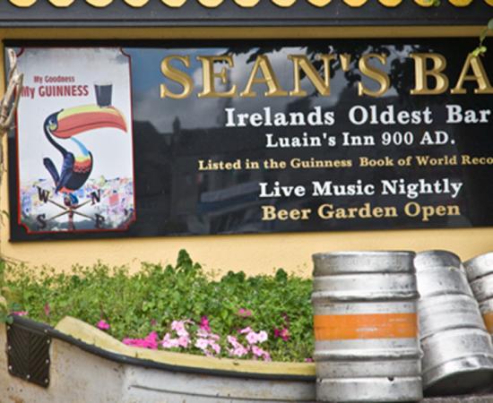 Sean's Bar is located on Main Street, Athlone, on the West Bank of the River Shannon, and was originally known as Luain's Inn. 