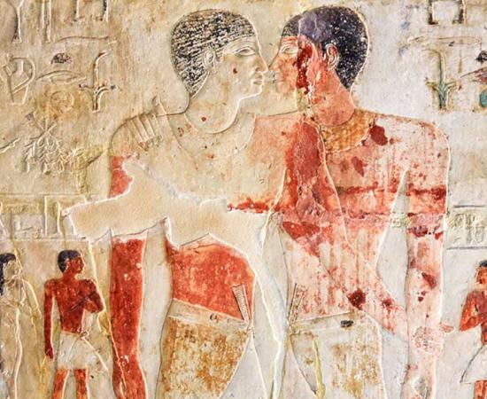 Some information can be gathered about sex in ancient Egypt by viewing scenes from the mastaba tomb of Khnumhotep and Niankhkhnum at Saqqara in Egypt. Source: Sailingstone / Adobe Stock