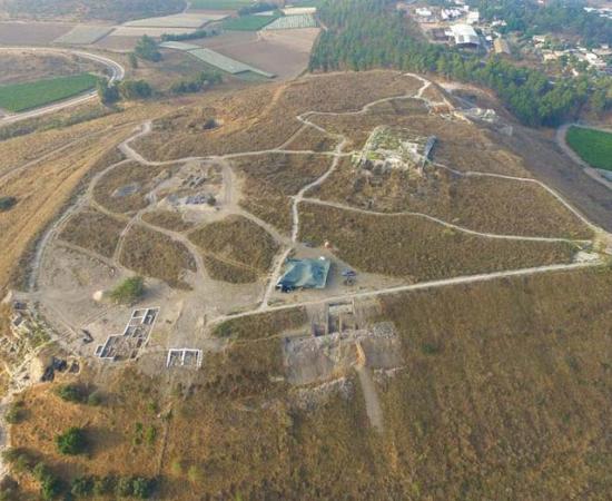 An aerial photo of the Tel Lachish in central Israel, which was quickly conquered by the Assyrians with their powerful siege ramp in 701 BC. The Assyrian siege ramp is the focus of a new study published in Oxford Journal of Archaeology. 	Source: The Lachish Expedition / Southern Adventist University
