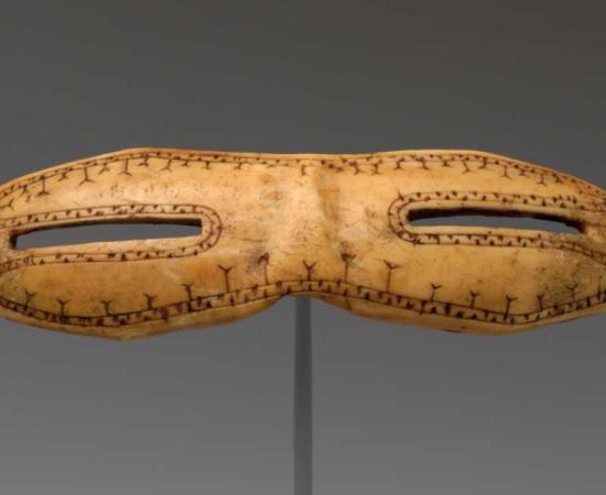 Walrus ivory snow goggles, created by the proto-Inuit Thule culture of Alaska, dating back to about 800 to 1200 AD. Source: Public domain