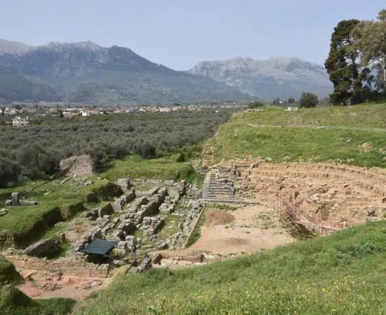 Ruins of the Roman theater in Sparta.