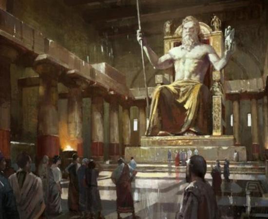 The statue of Zeus at Olympia