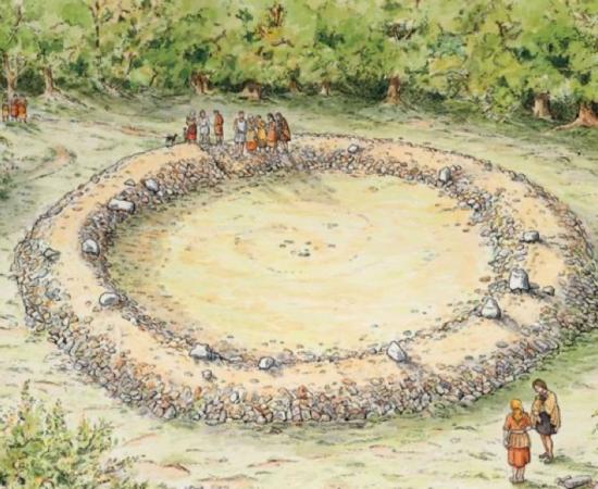 Reconstruction of the stone circle. Source: Anne Leaver